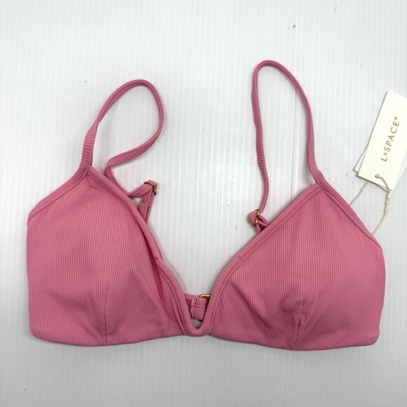 L Space Bikini Bra Top Women's Pink Guava Wired Front Helena  Size Medium - Picture 7 of 9